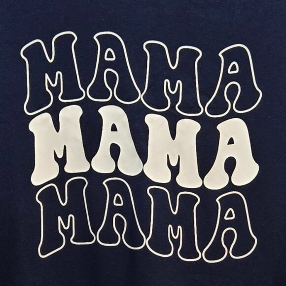 NWOT | Navy Blue Mama  Graphic Print Crew Neck Fleece Oversized Sweatshirt Small - Picture 3 of 5